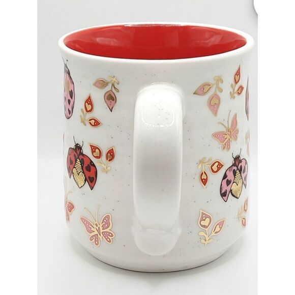 Sheffield Home Love Ladybugs Coffee /Tea Mug Cup 18 Oz Ceramic White & Red - Picture 5 of 6